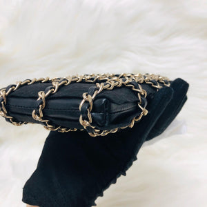 Phone Bag with Chain in Lambskin and Gold-Tone Metal