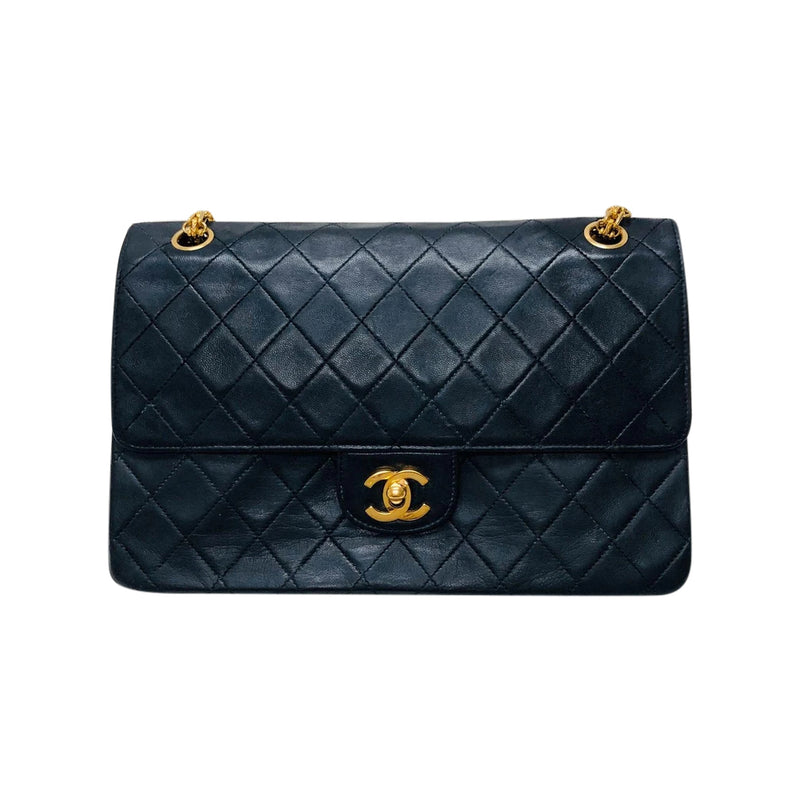 Mademoiselle Vintage Double Flap Medium in Black Lambskin with GHW