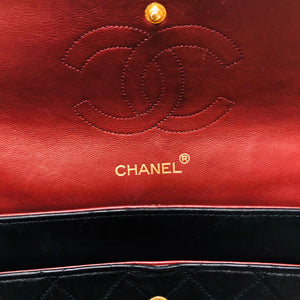 Mademoiselle Vintage Double Flap Medium in Black Lambskin with GHW with Reissue Strap