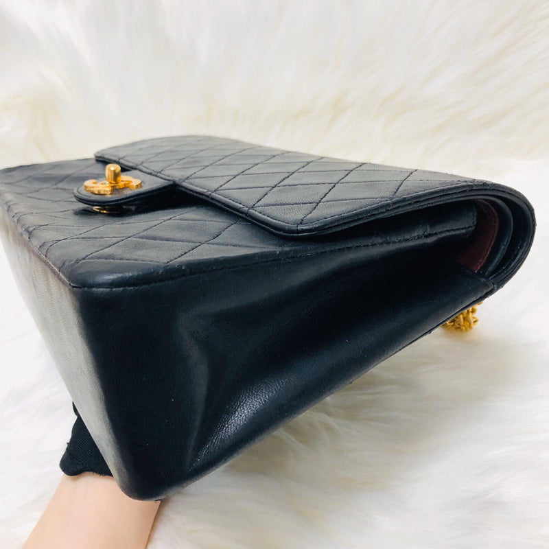 Mademoiselle Vintage Double Flap Medium in Black Lambskin with GHW with ...