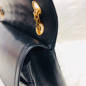 Mademoiselle Vintage Double Flap Medium in Black Lambskin with GHW with Reissue Strap