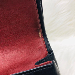 Mademoiselle Vintage Double Flap Medium in Black Lambskin with GHW with Reissue Strap