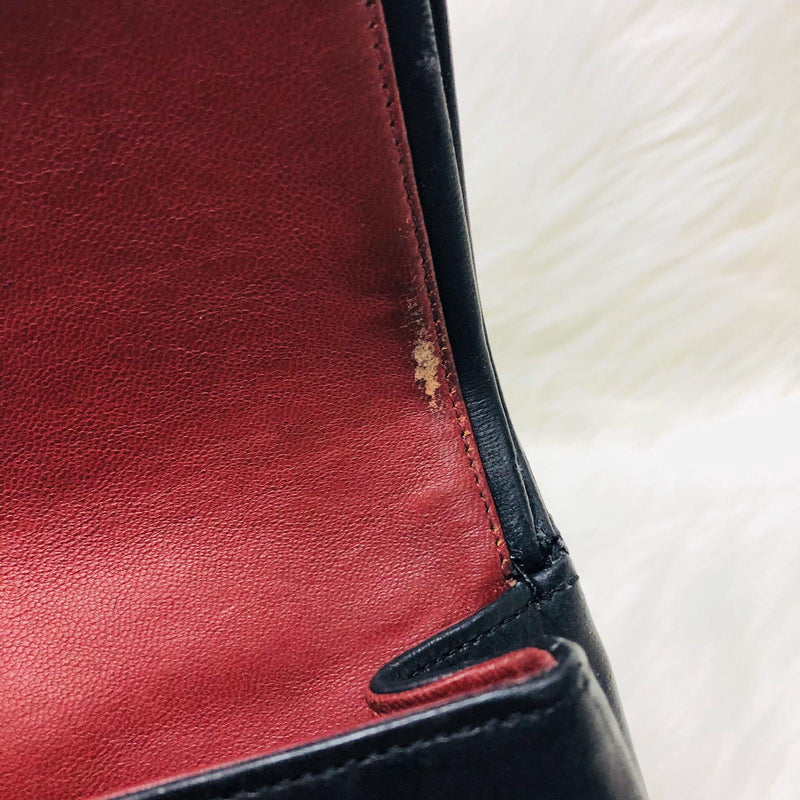 Mademoiselle Vintage Double Flap Medium in Black Lambskin with GHW with Reissue Strap