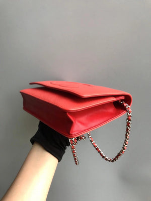 Timeless CC Wallet on Chain in Red Caviar