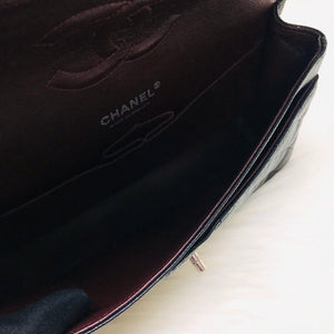Classic Double  Flap in Black Caviar SHW