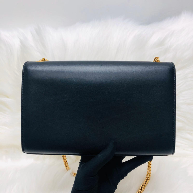 Medium Smooth Leather Classic Kate Gold Tassel Black