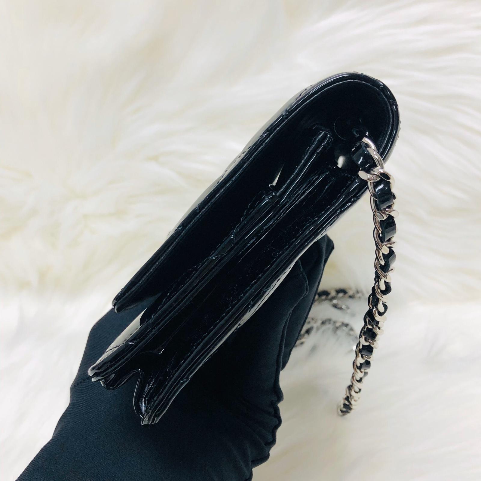 CHANEL WOC with SHW in Black Quilted Patent Leather – Bag Religion