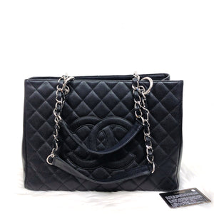 GST Caviar Tote Bag Black SHW