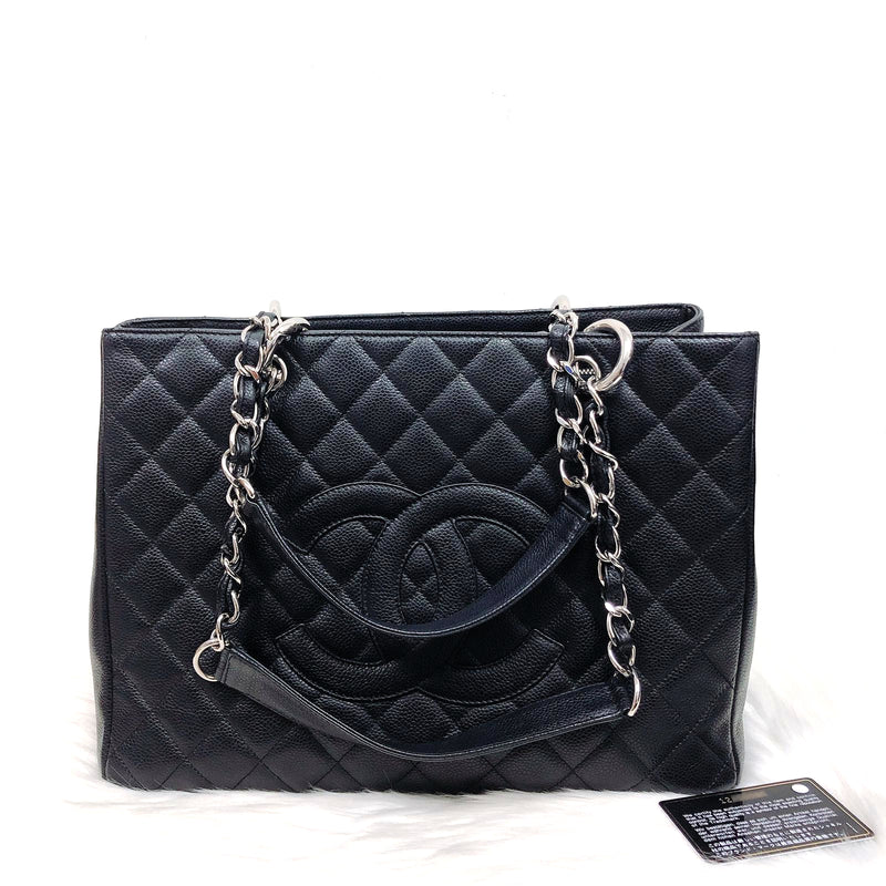GST Caviar Tote Bag Black SHW
