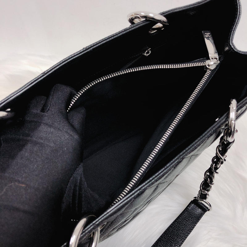 GST Caviar Tote Bag Black SHW