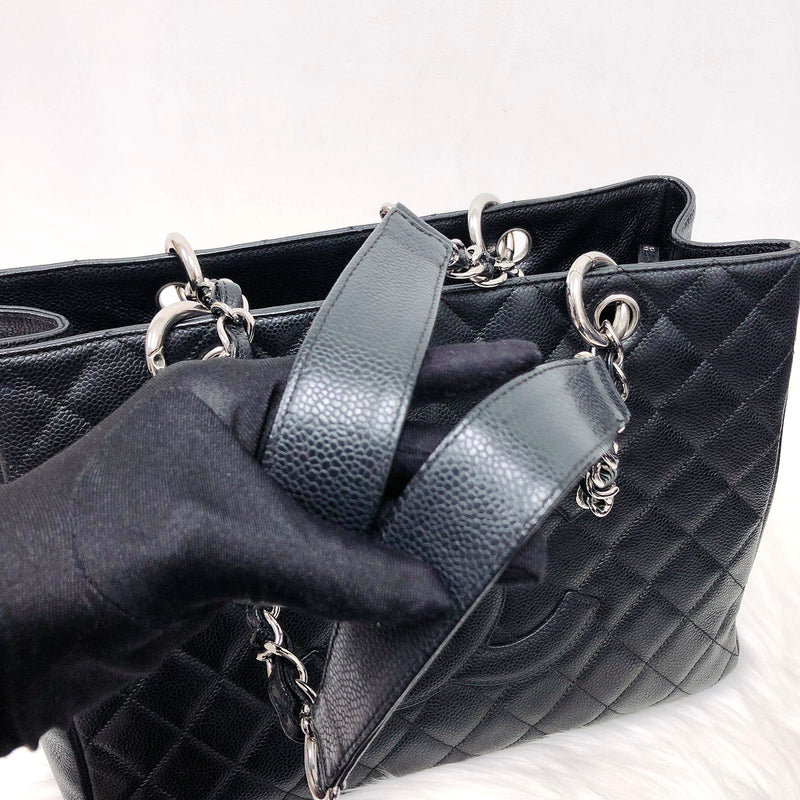 GST Caviar Tote Bag Black SHW