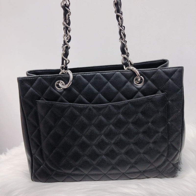 GST Caviar Tote Bag Black SHW