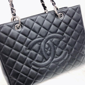 GST Caviar Tote Bag Black SHW