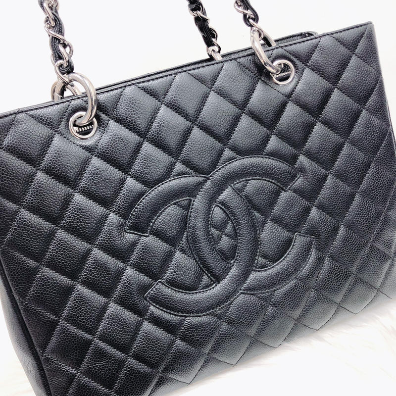 GST Caviar Tote Bag Black SHW
