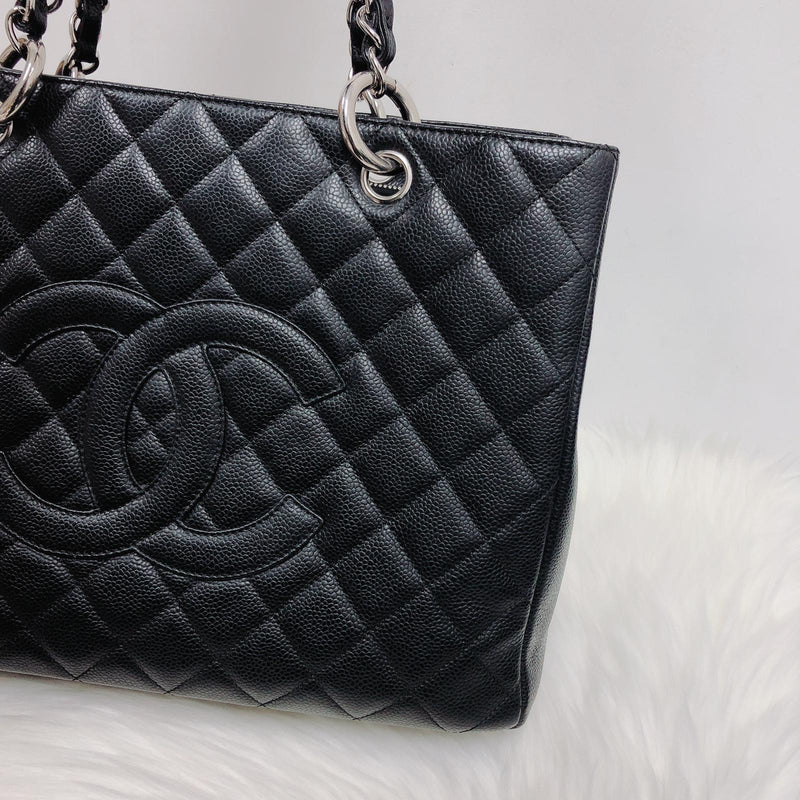 GST Caviar Tote Bag Black SHW