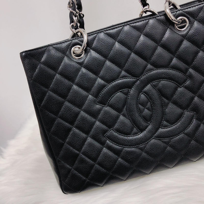 GST Caviar Tote Bag Black SHW
