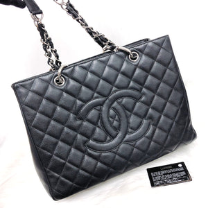 GST Caviar Tote Bag Black SHW