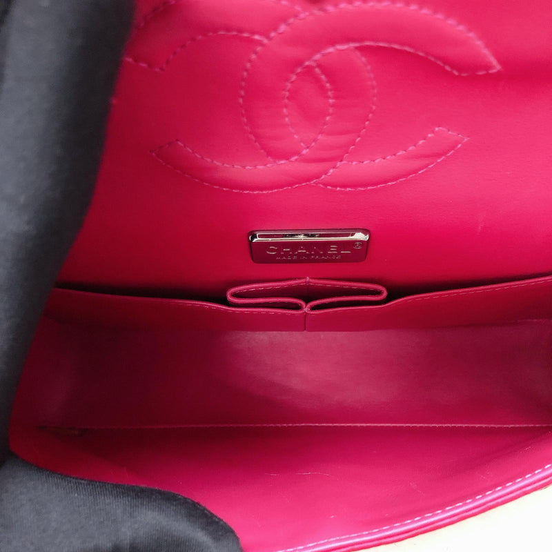 Classic Flap Medium Bag Python Leather Pink