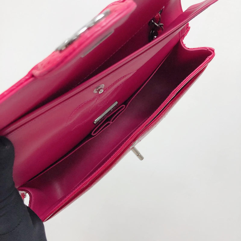 Classic Flap Medium Bag Python Leather Pink