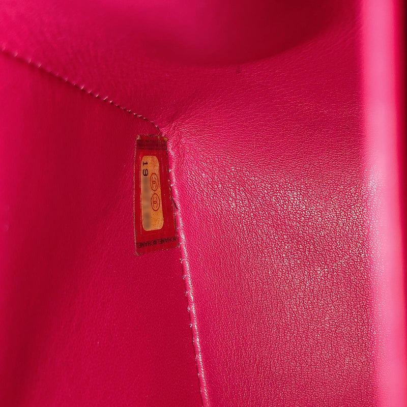 Classic Flap Medium Bag Python Leather Pink