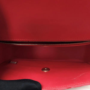 Classic Flap Mini Bag Python Leather Red