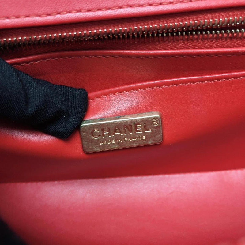 Classic Flap Mini Bag Python Leather Red