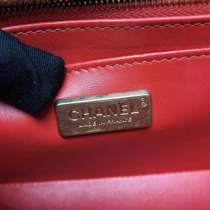 Classic Flap Mini Bag Python Leather Red