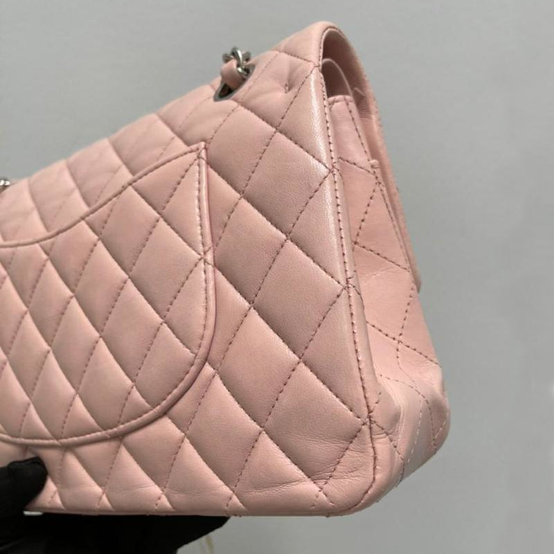Classic Double Flap M/L Lambskin Baby Pink SHW
