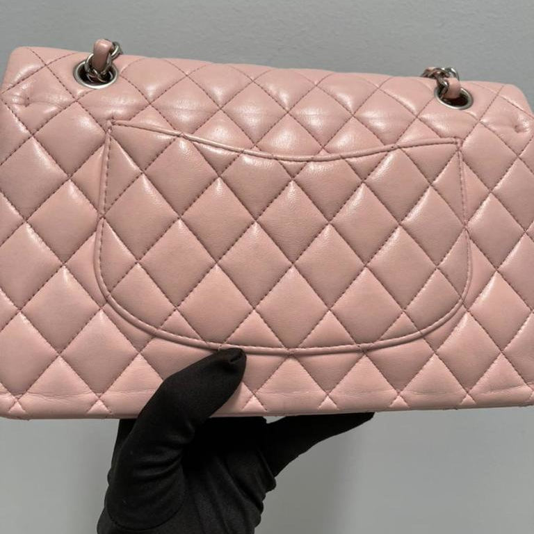 Classic Double Flap M/L Lambskin Baby Pink SHW