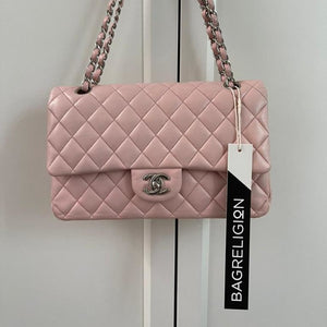 Classic Double Flap M/L Lambskin Baby Pink SHW