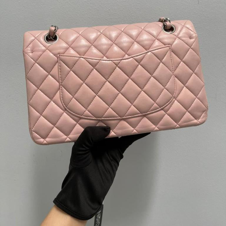 Classic Double Flap M/L Lambskin Baby Pink SHW