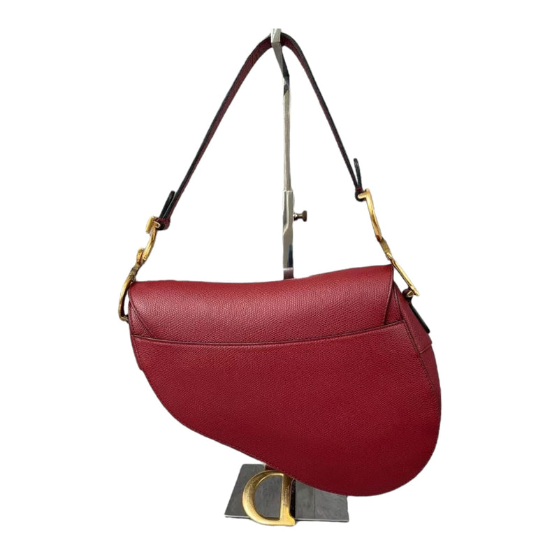 Medium Saddle Grained Calfskin Red GHW