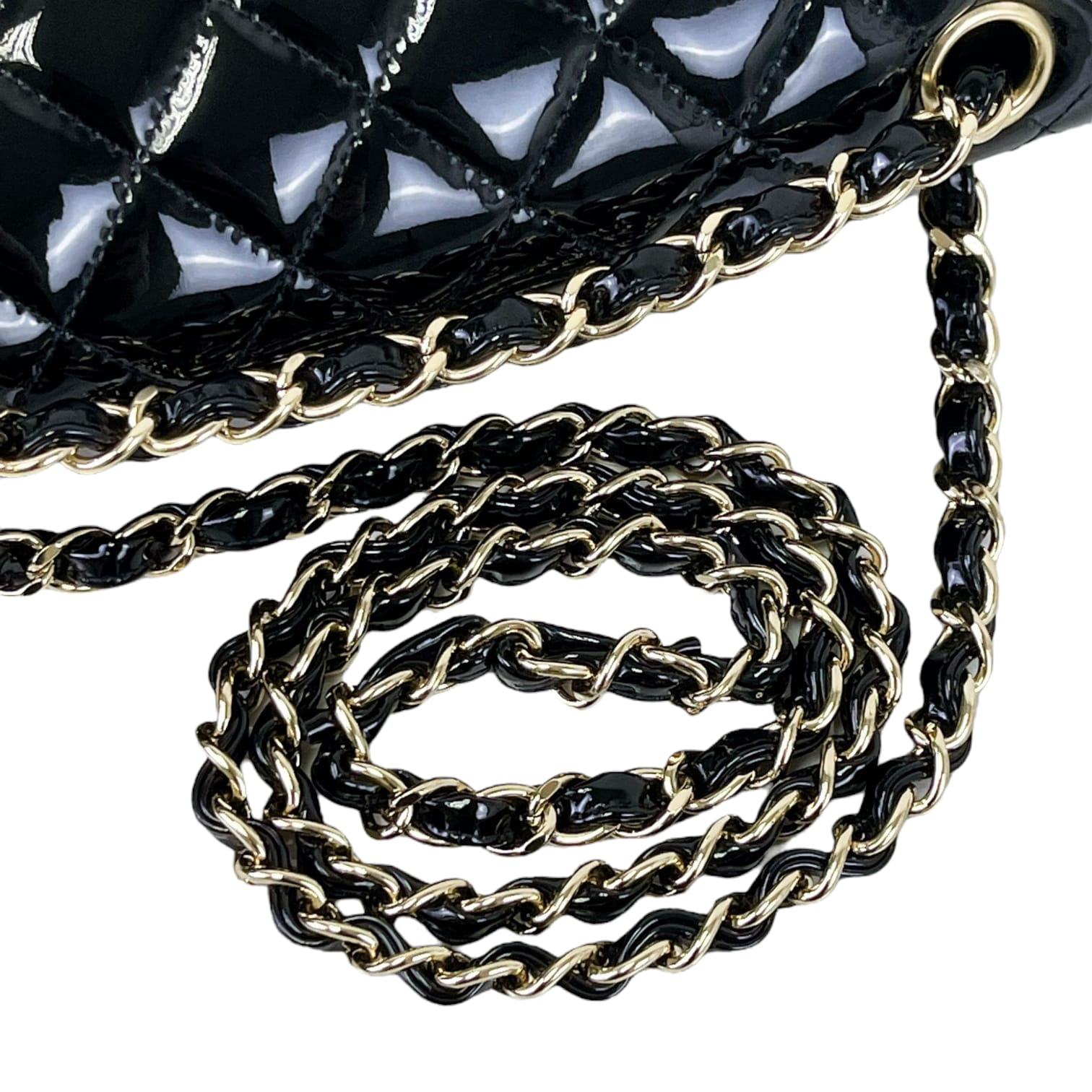 Chanel Medium Classic Double Flap Patent Black GHW – Bag