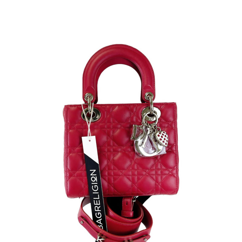 Small Lady Dior Lambskin Red SHW