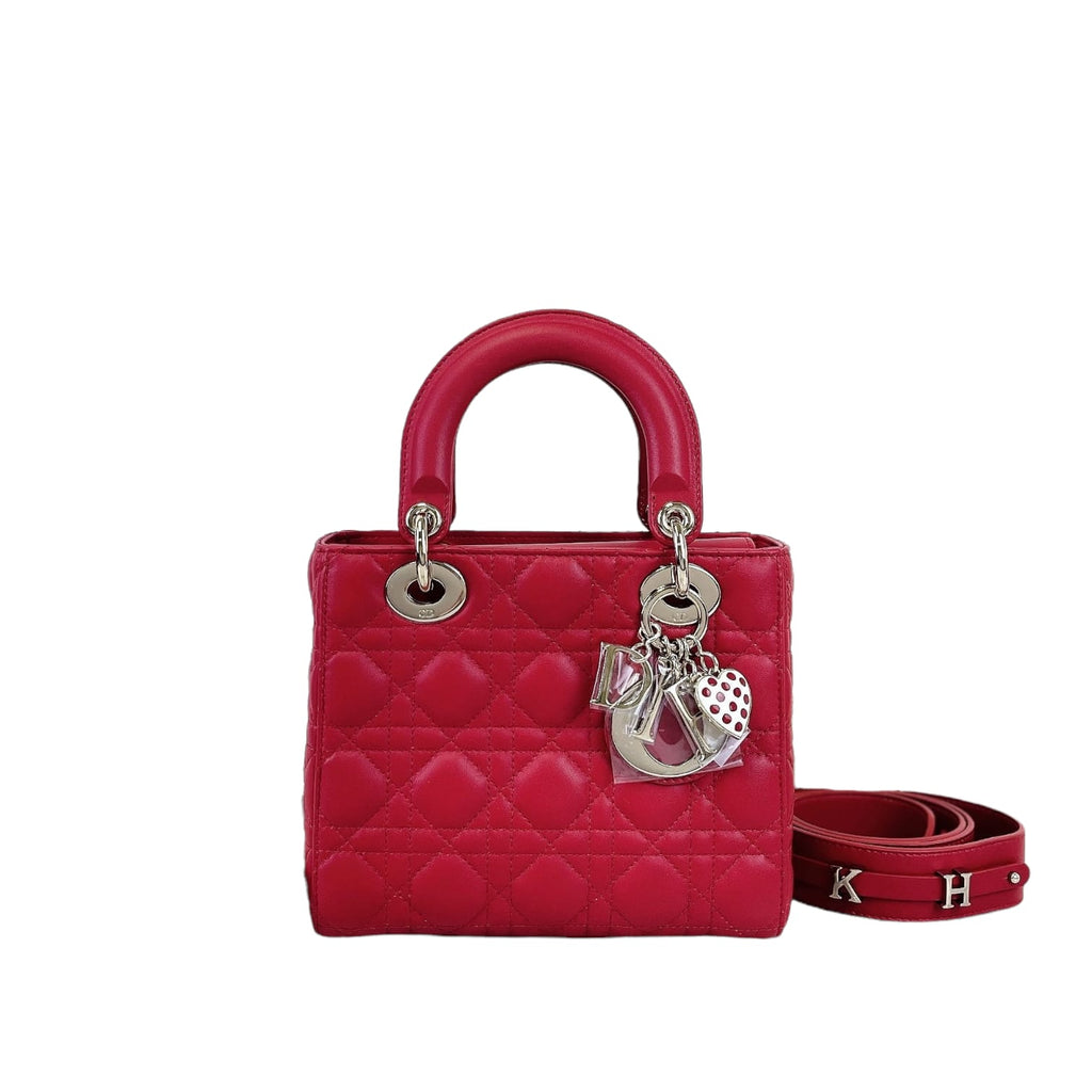 Small Lady Dior Lambskin Red SHW