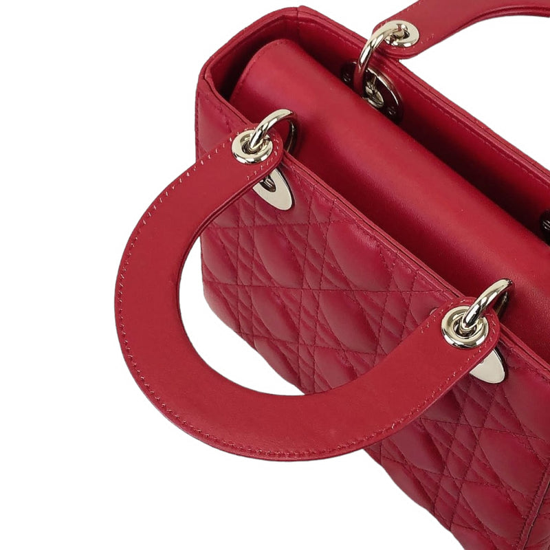 Small Lady Dior Lambskin Red SHW