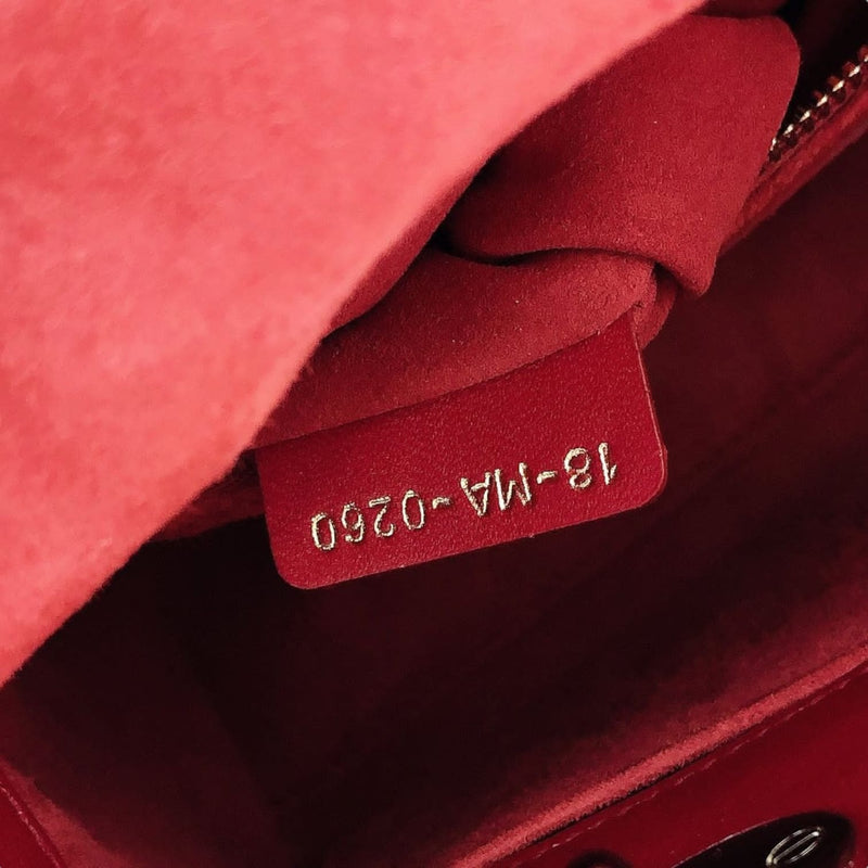 Small Lady Dior Lambskin Red SHW