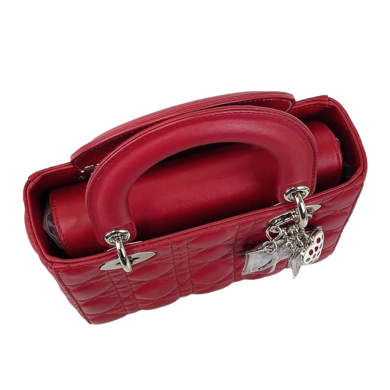 Small Lady Dior Lambskin Red SHW