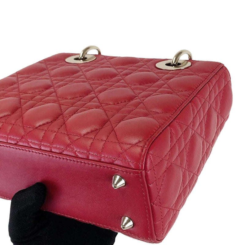 Small Lady Dior Lambskin Red SHW