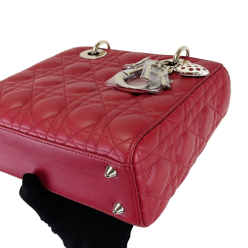 Small Lady Dior Lambskin Red SHW