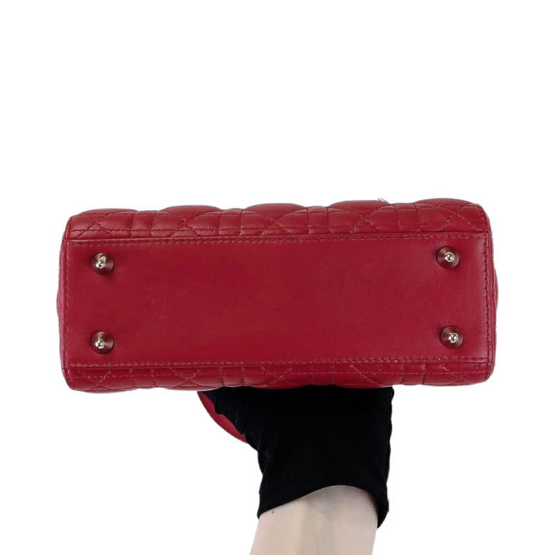 Small Lady Dior Lambskin Red SHW