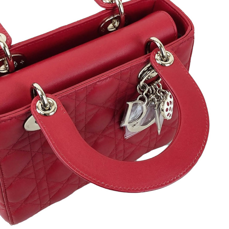 Small Lady Dior Lambskin Red SHW