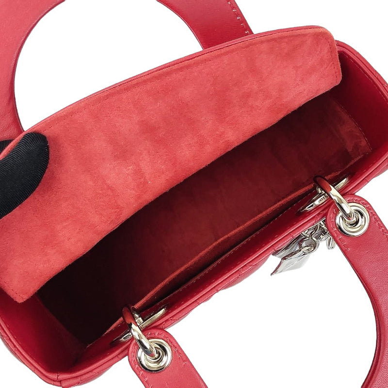 Small Lady Dior Lambskin Red SHW