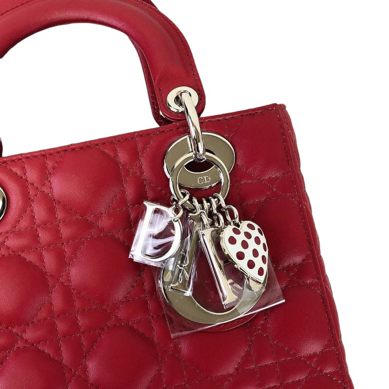 Small Lady Dior Lambskin Red SHW