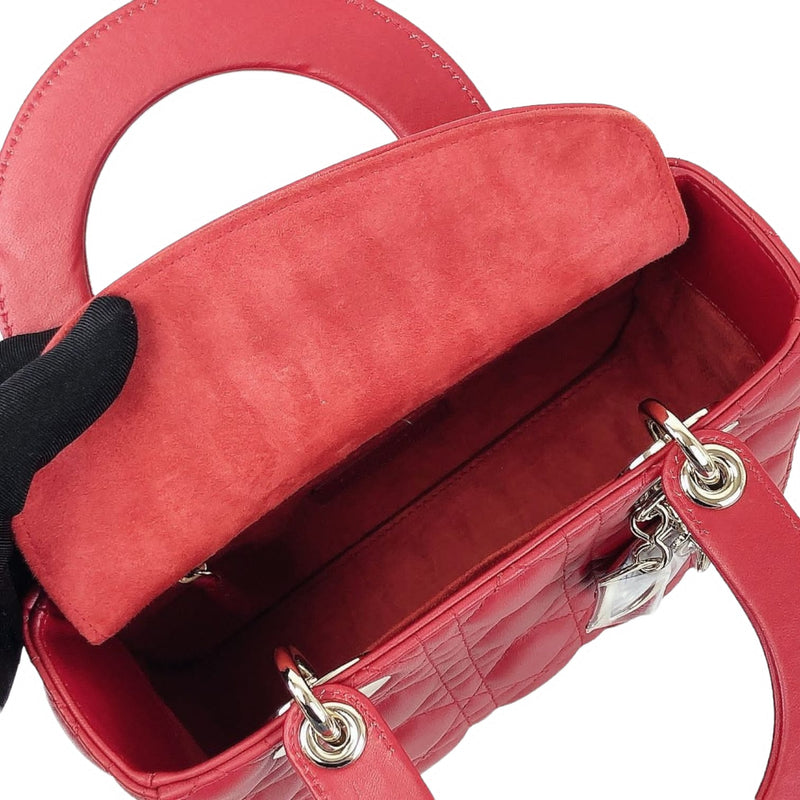 Small Lady Dior Lambskin Red SHW