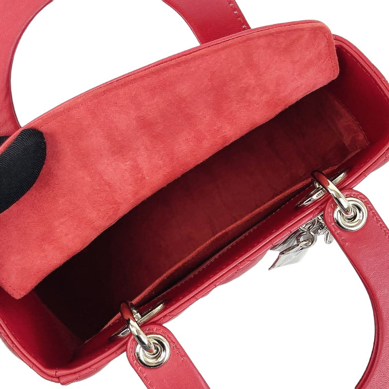 Small Lady Dior Lambskin Red SHW