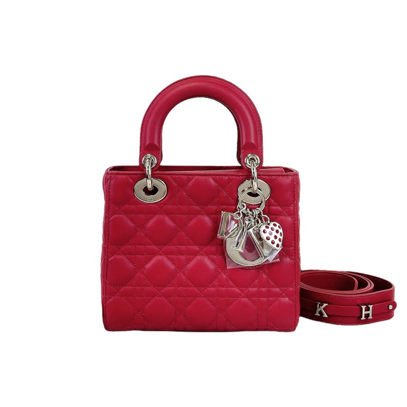 Small Lady Dior Lambskin Red SHW