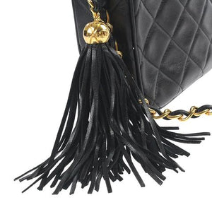 CC Classic Tassle Lambskin Camera Bag Black GHW