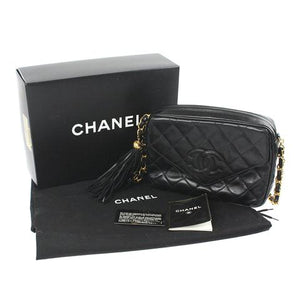 CC Classic Tassle Lambskin Camera Bag Black GHW