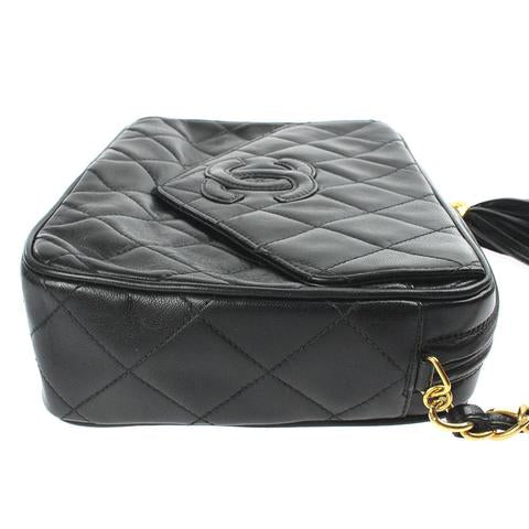 CC Classic Tassle Lambskin Camera Bag Black GHW